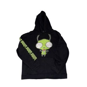 Vtg Mighty Fine Invader Zim Gir Hoodie Sweater Sz L